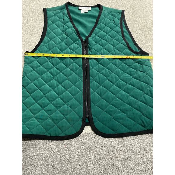 VTG Graver Studio Womens Medium V Neck Full Zip Quilted Vest Green Made in USA - Picture 4 of 7